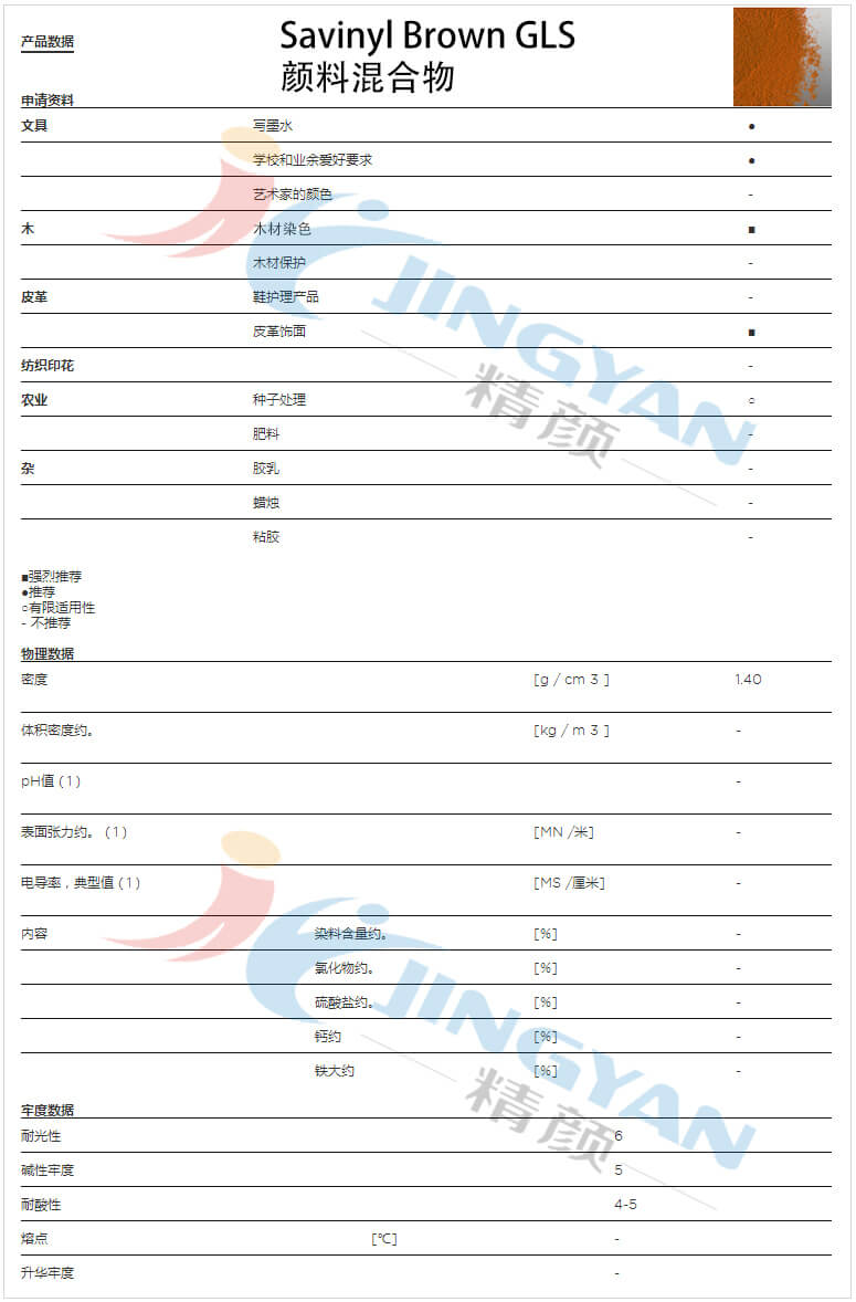 科萊恩沙芬尼混合染料GLS數據表